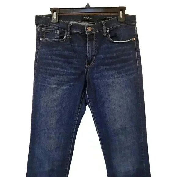 Banana Republic Women's Premium Denim Dark Wash Cotton/Poly/Spandex Slim Straigh - Picture 2 of 12